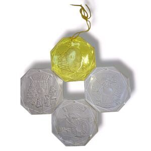 4 Vintage Acrylic Lifesavers Life Savers Candy Christmas Ornaments Lot 1991-93